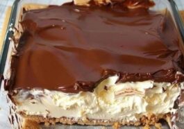NO BAKE PEANUT BUTTER ECLAIR CAKE
