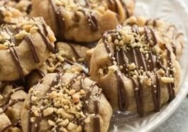 Peanut Butter Turtle Thumbprint Cookies
