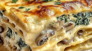 Creamy Spinach & Mushroom Lasagna