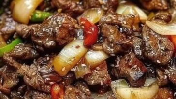 Chinese pepper steak with onions