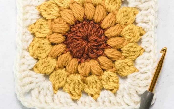 Crochet Sunburst Granny Square